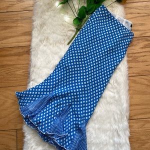 ALFANI 100% Silk Ruffle Hemmed Geo Printed Skirt